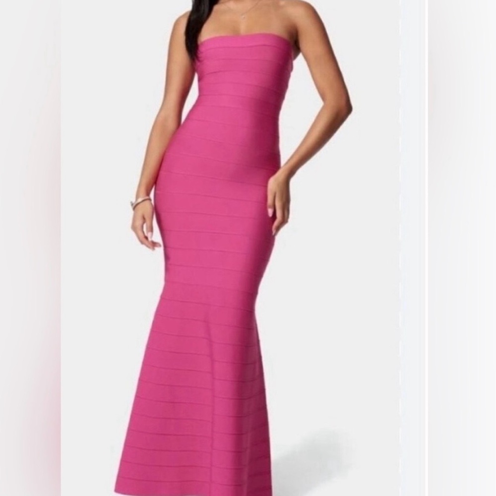 Bebe Fuchsia Bandage Dress